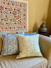 Meenakshi Cornflower Blue/Green Decorative Pillow Cover