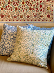 Meenakshi Cornflower Blue/Green Decorative Pillow Cover