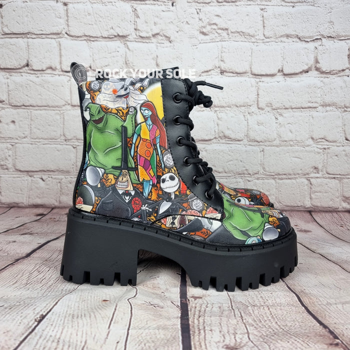 Nightmare Before Christmas chunky heel ankle boots