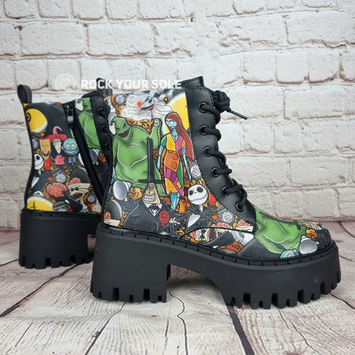 Nightmare Before Christmas chunky heel ankle boots