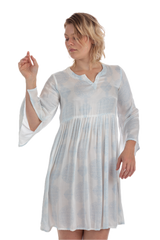 Pale Blue Manali Medallion Viscose Dress