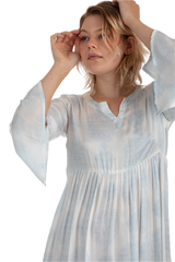 Pale Blue Manali Medallion Viscose Dress