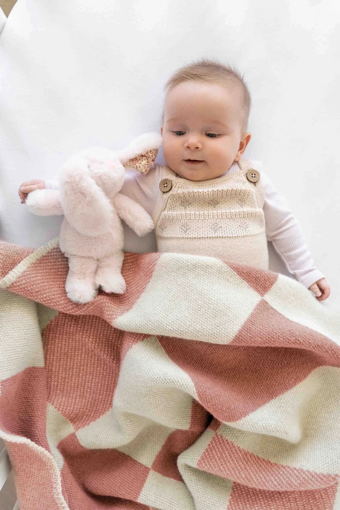 Pink Checked Heritage Baby Blanket
