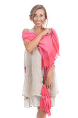 Pink Pompom Scarf
