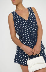 Bridgette Vest ~ Navy Polka Dot