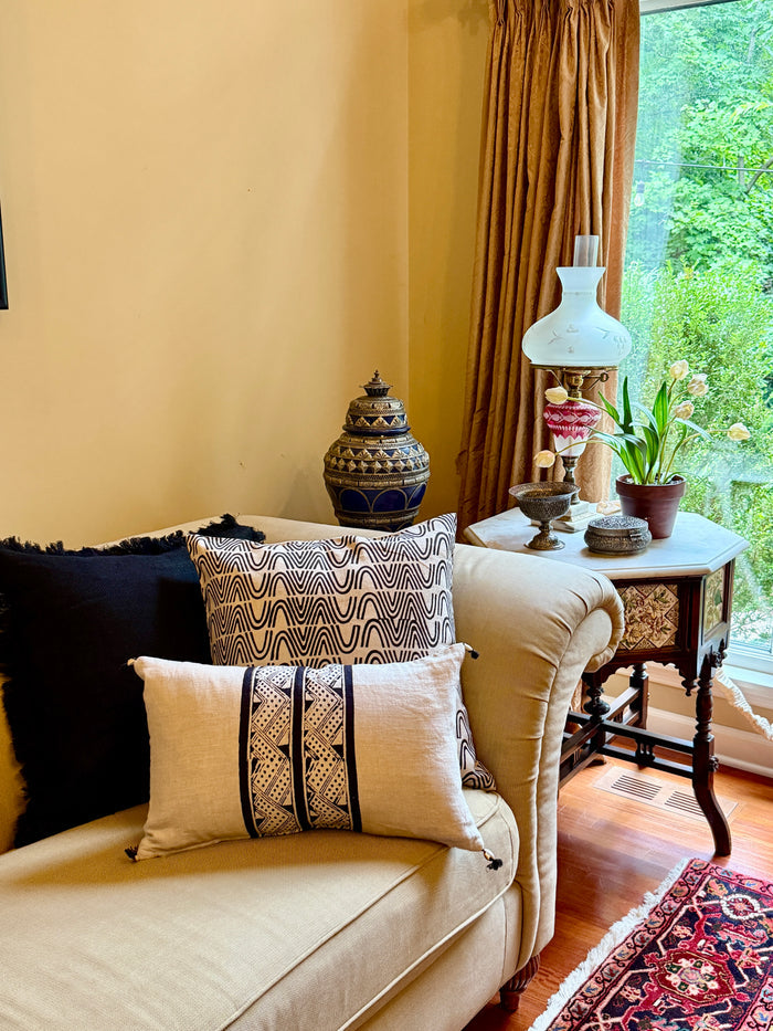 Prayag Charcoal Decorative Pillow Cover