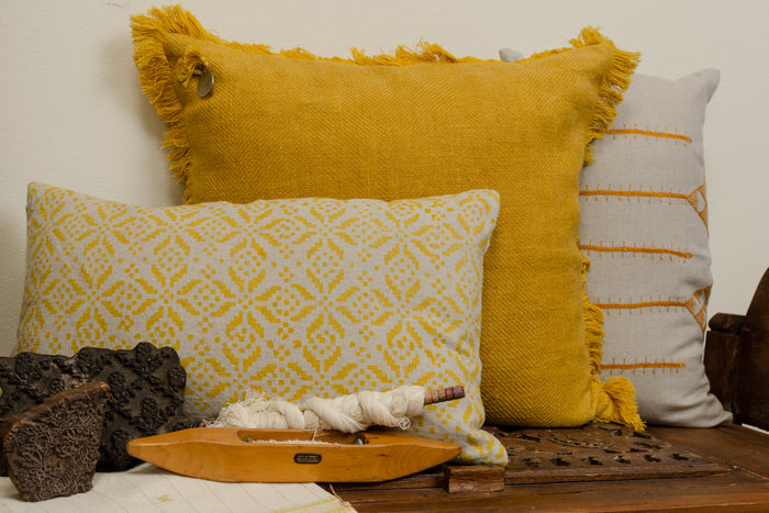 Prayag Ochre Decorative Pillow Cover