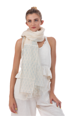 Provence Blue Silk Cotton Scarf
