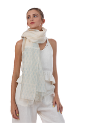 Provence Blue Silk Cotton Scarf