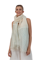 Provence Blue Silk Cotton Scarf