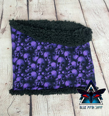 Purple Skulls snood scarf