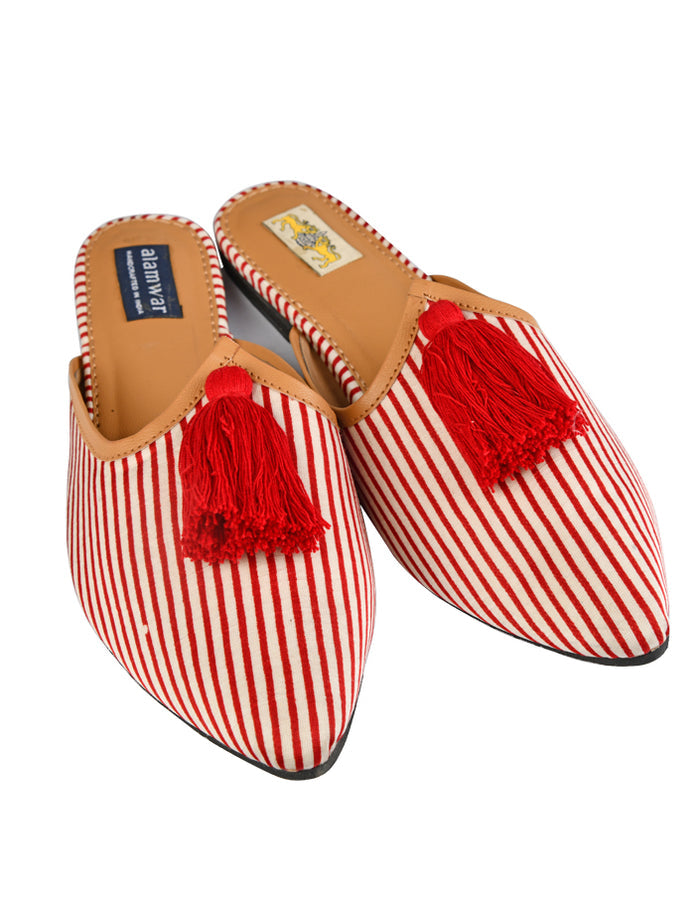 Red Pinstripe Babouche
