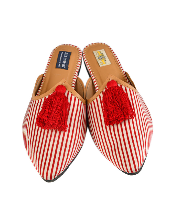 Red Pinstripe Babouche