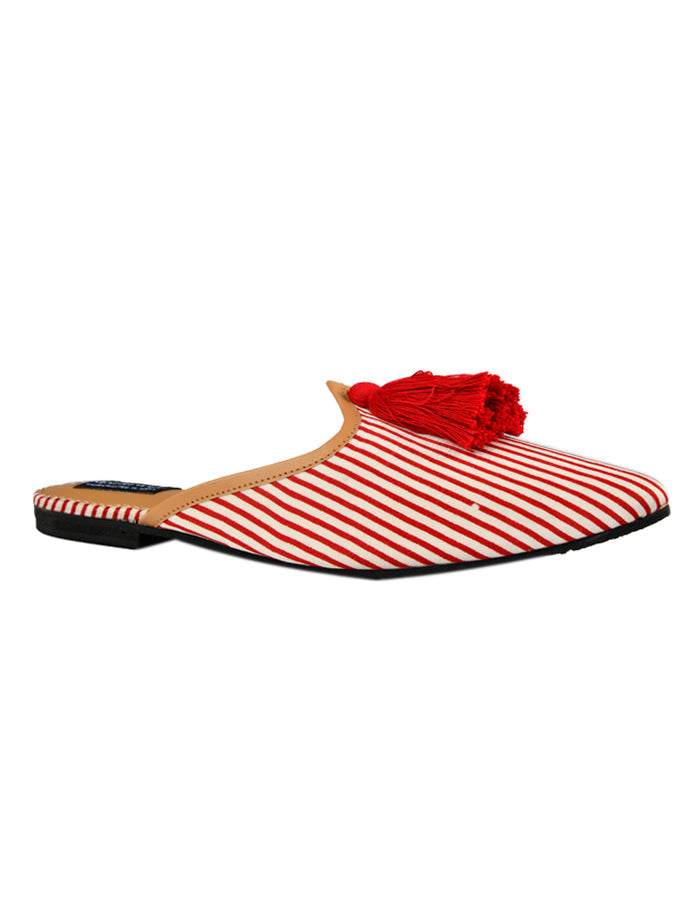 Red Pinstripe Babouche