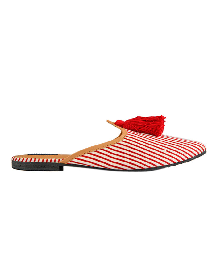 Red Pinstripe Babouche