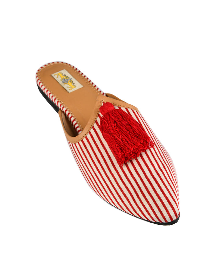 Red Pinstripe Babouche