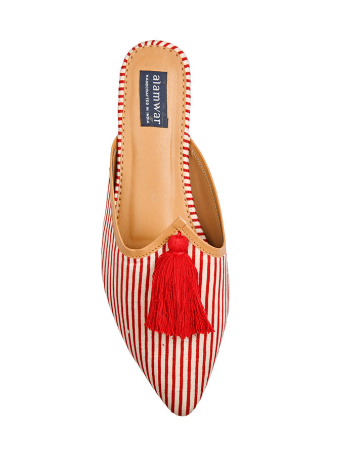 Red Pinstripe Babouche
