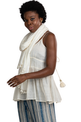 Shell Pompom Scarf