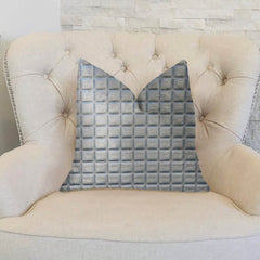 Silverton Silver Artificial Leather Luxury Throw Pillow - Plutus Brands