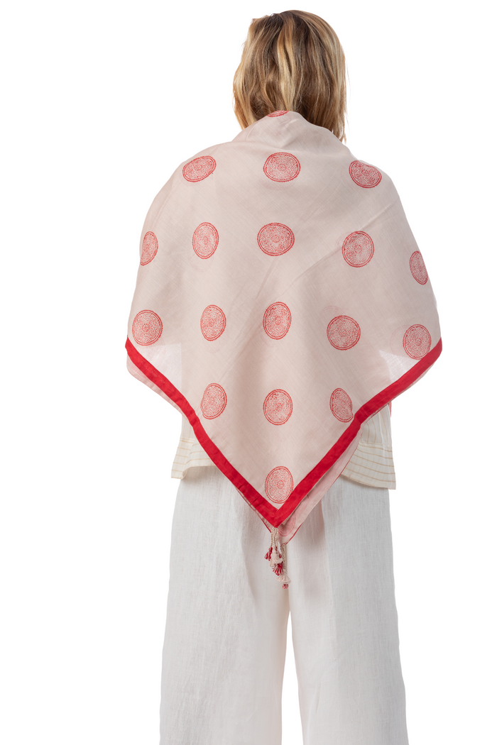 Teja Blush and Cranberry Scarf and Stole